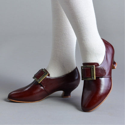 Kensington 18th Century Leather Shoes (Bordeaux)