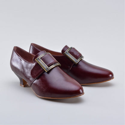 Kensington 18th Century Leather Shoes Wide (Bordeaux)