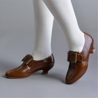 Kensington 18th Century Leather Shoes Wide (Walnut)