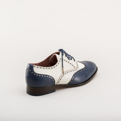 Lawrence Men's Vintage Spectator Shoes (Navy/Ivory)