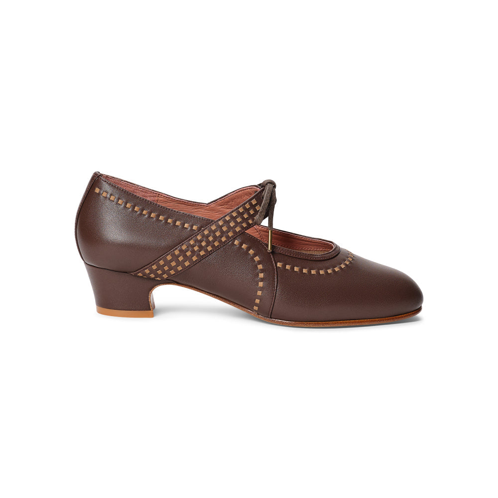 PRE-ORDER Margaret 1920s Shoes (Tan/Brown)