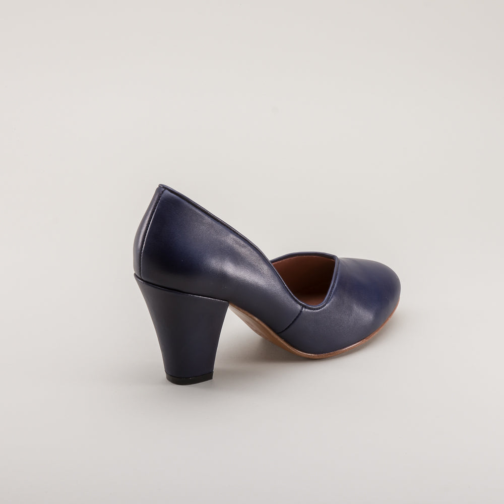 Marilyn Vintage Pumps Wide (Navy Blue)