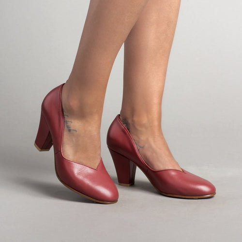 Marilyn Vintage Pumps (Oxblood)