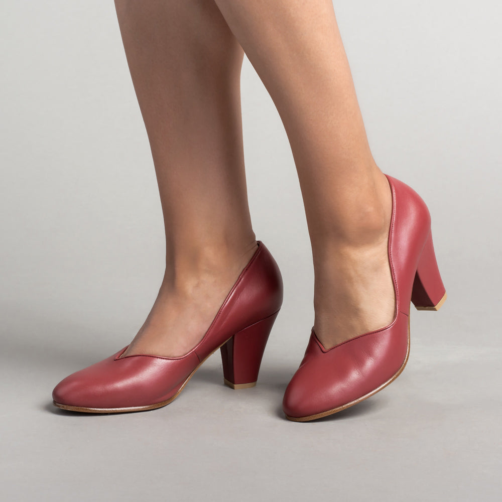 Marilyn Vintage Pumps (Oxblood)