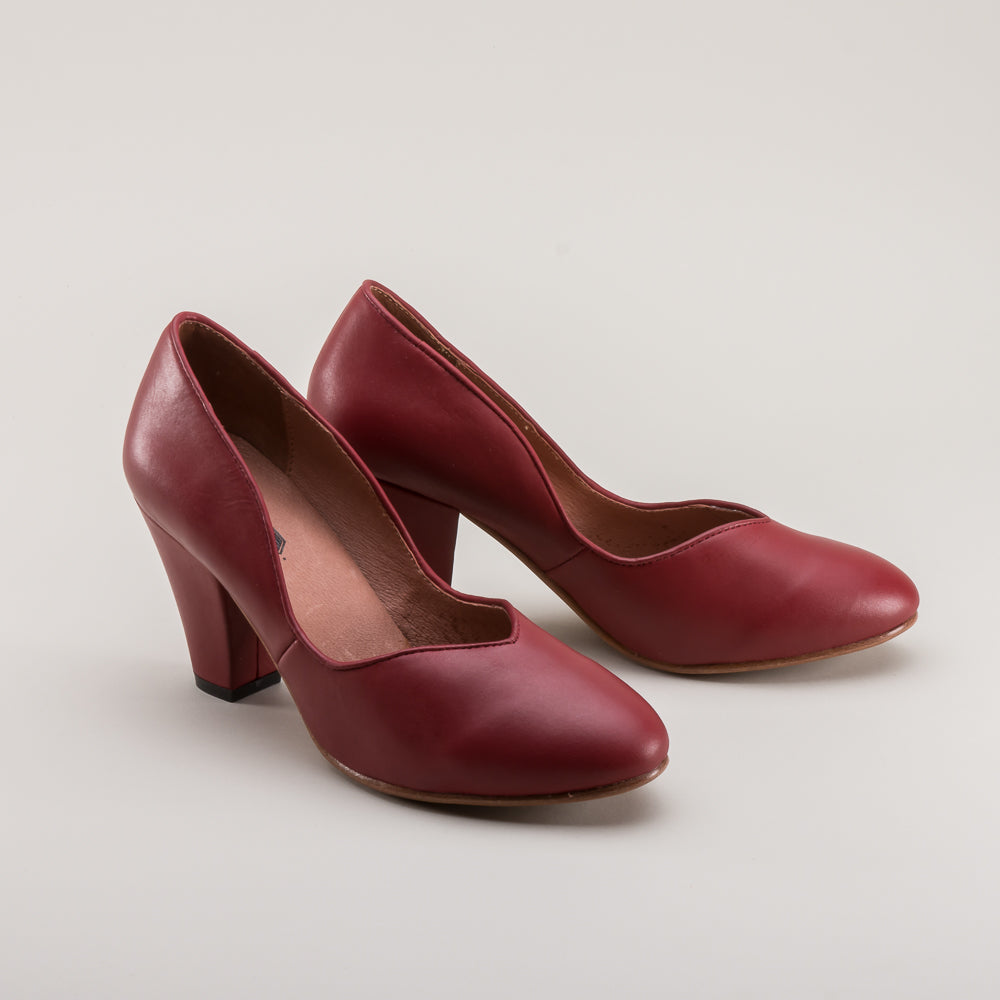 Marilyn Vintage Pumps Wide (Oxblood)