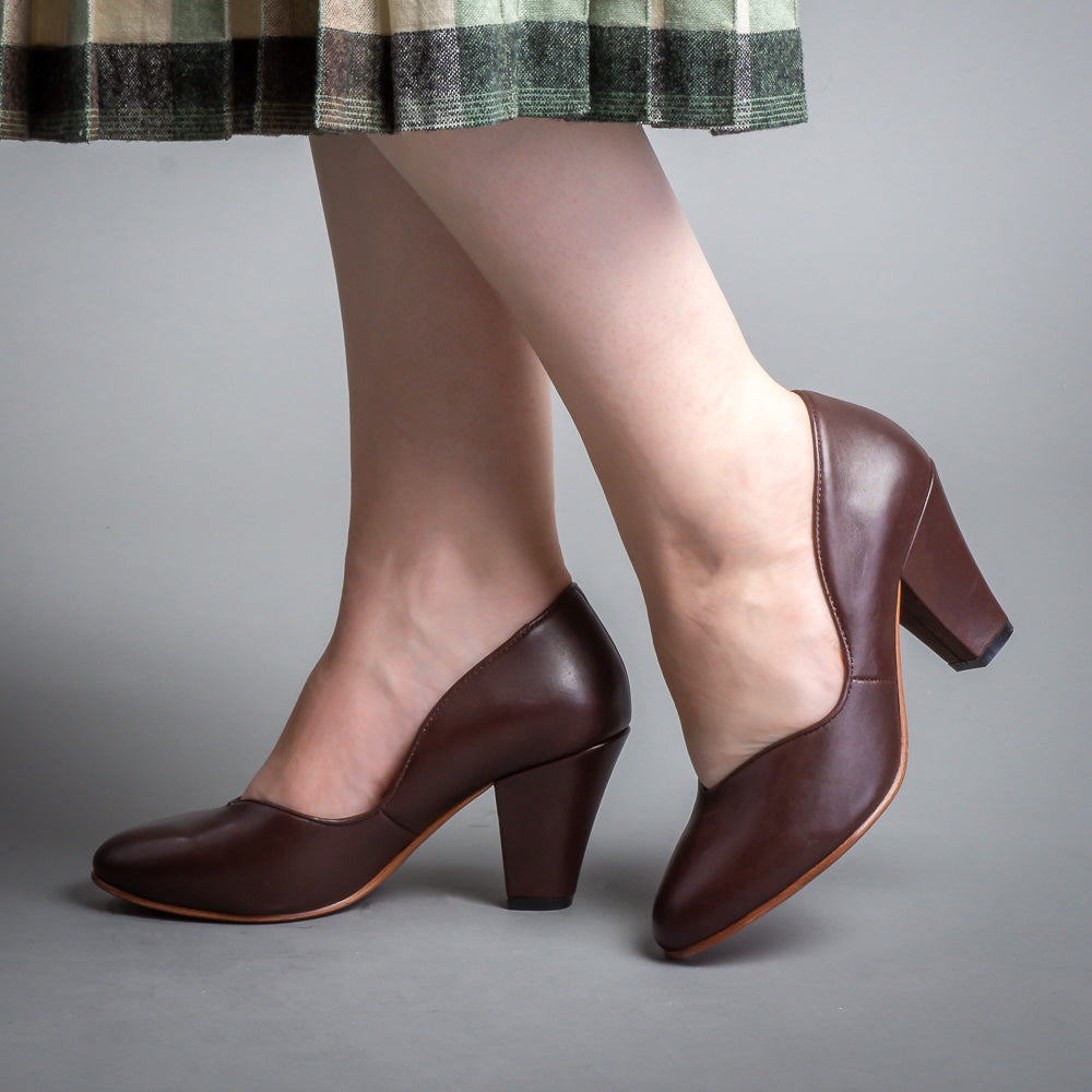 Marilyn Vintage Pumps Wide (Brown)