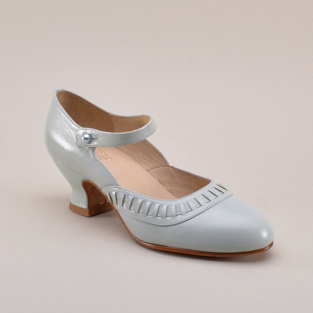 Marjorie 1920s Shoes (Blue Mist)