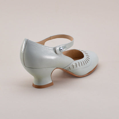 Marjorie 1920s Shoes (Blue Mist)