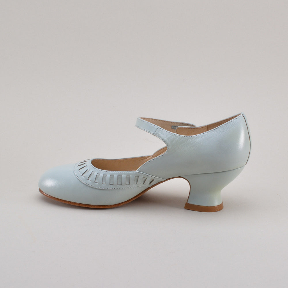Marjorie 1920s Shoes (Blue Mist)
