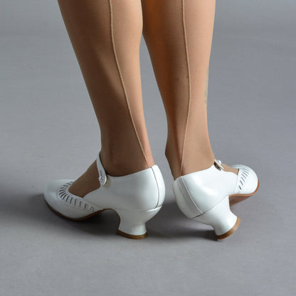 Marjorie 1920s Shoes (Soft White)