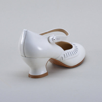 Marjorie 1920s Shoes (Soft White)