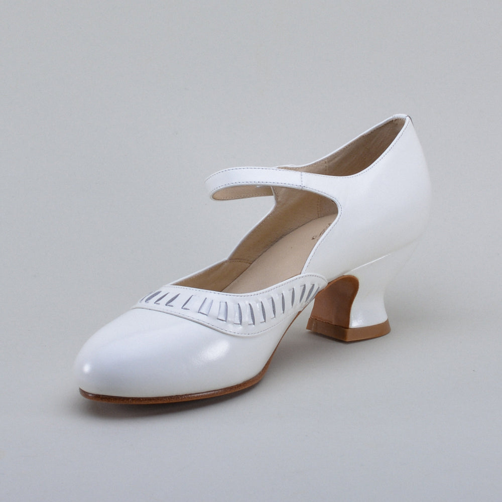 Marjorie 1920s Shoes (Soft White)
