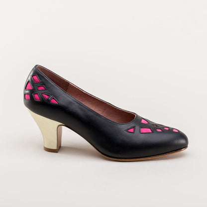 Meme Vintage Pumps (Black/Pink/Gold)