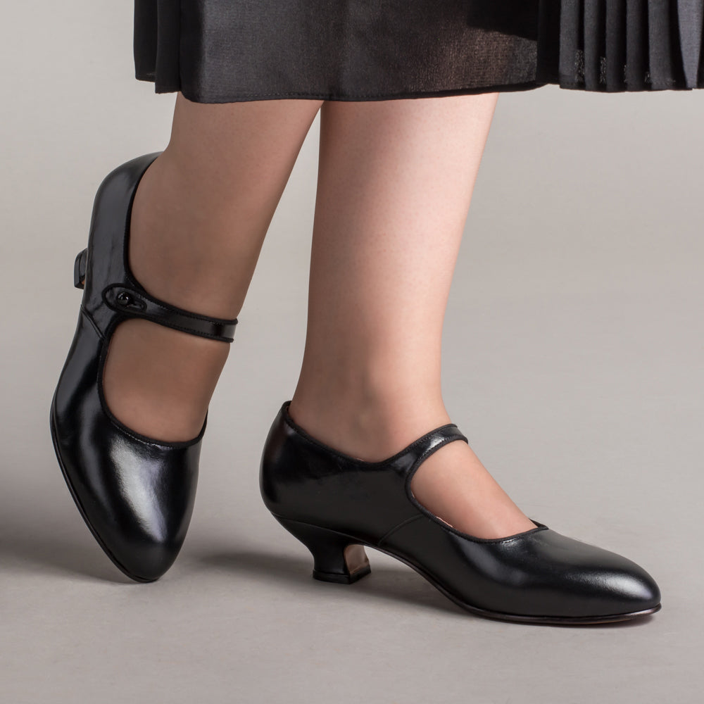 Millie 1920s Mary Jane Shoes (Black)