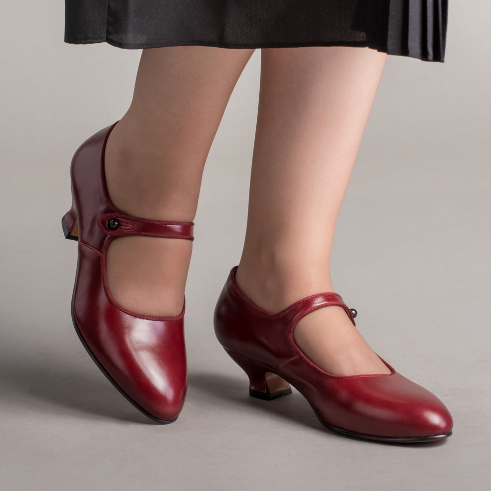 Millie 1920s Mary Jane Shoes (Oxblood)