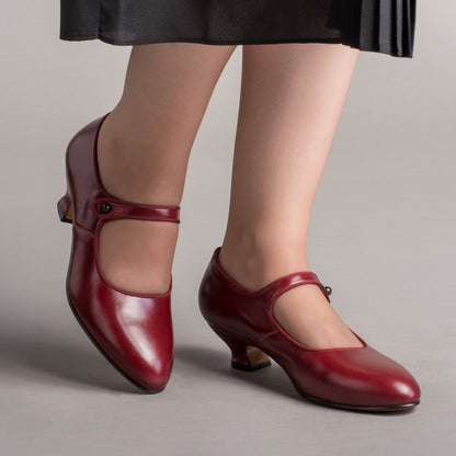 Millie 1920s Mary Jane Shoes (Oxblood)