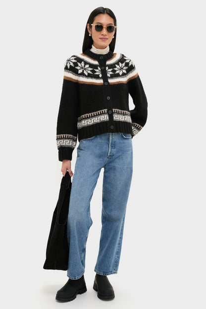Black Snowflake Ice Rink Cardigan