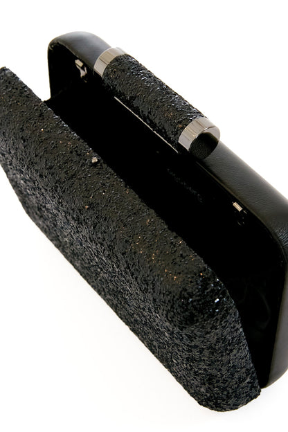 Black Rosie Glitter Clutch