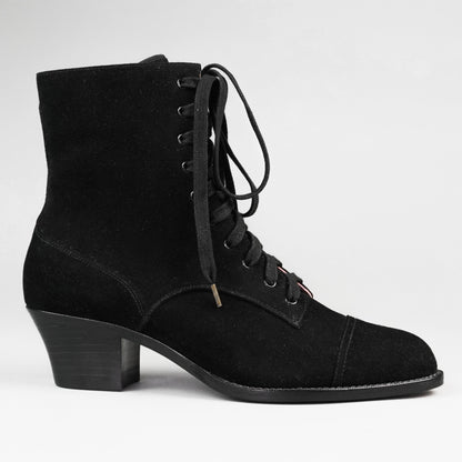 Paris Boots Wide (Black Suede)