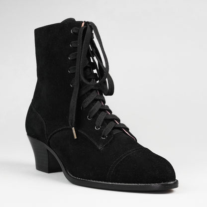 Paris Boots Wide (Black Suede)