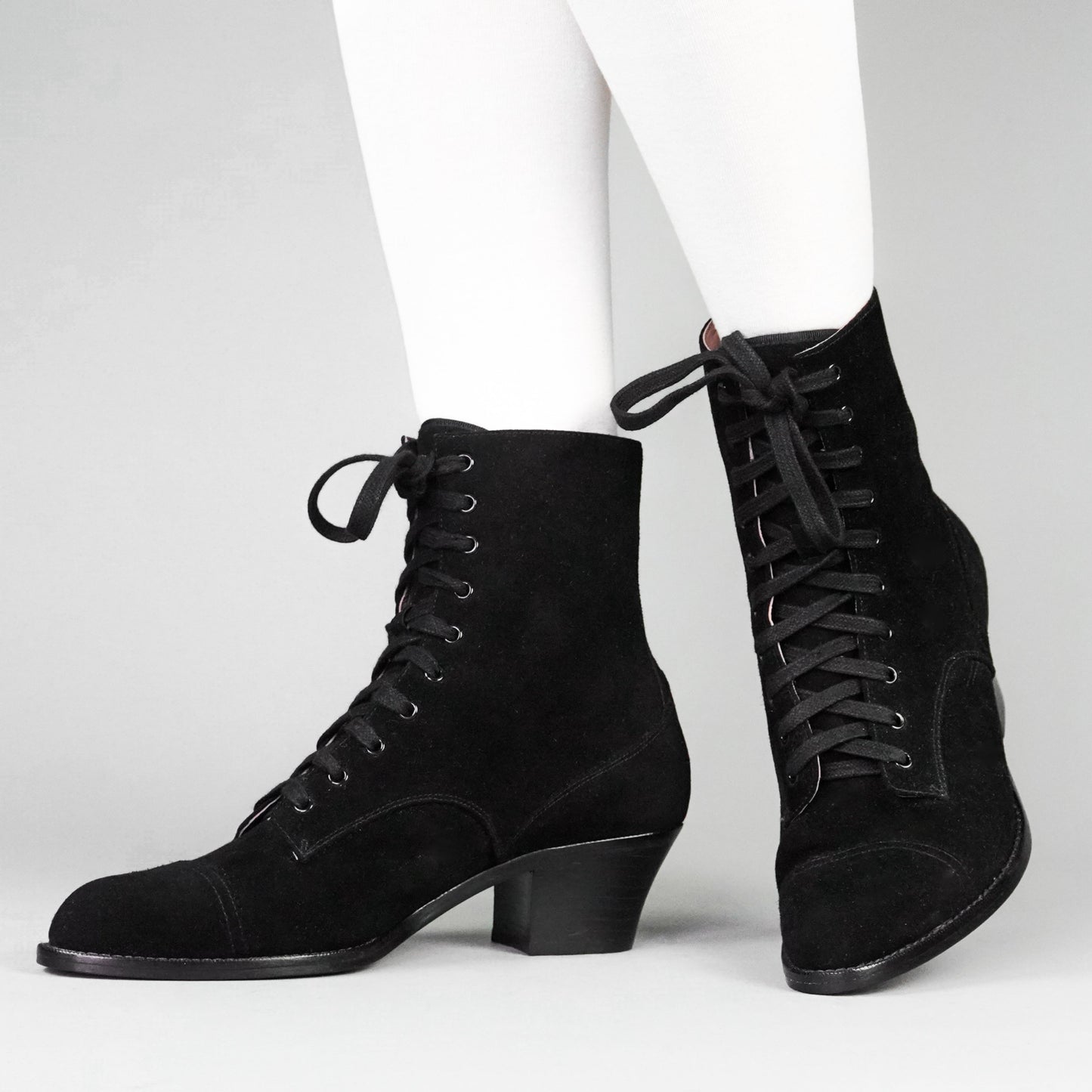 Paris Boots Wide (Black Suede)