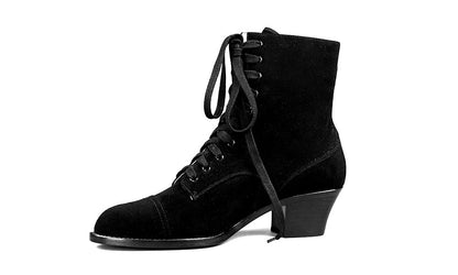 Paris Boots Wide (Black Suede)