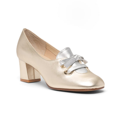 Pattie 1960s Shoes Wide (Gold/Silver)