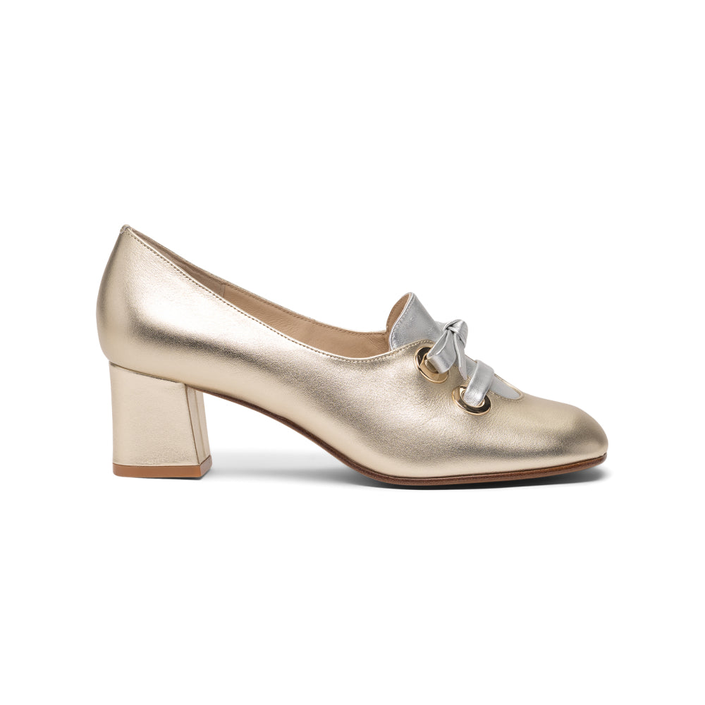 Pattie 1960s Shoes Wide (Gold/Silver)