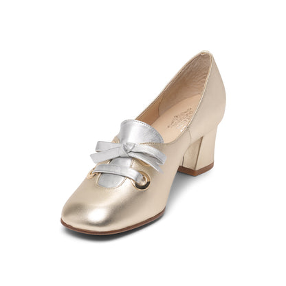 Pattie 1960s Shoes Wide (Gold/Silver)