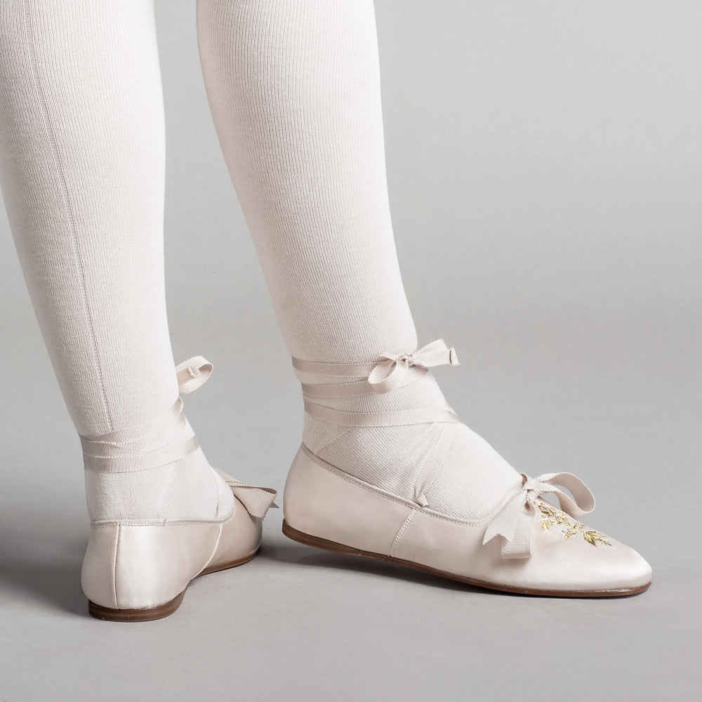Penelope Regency Slippers (Ivory)