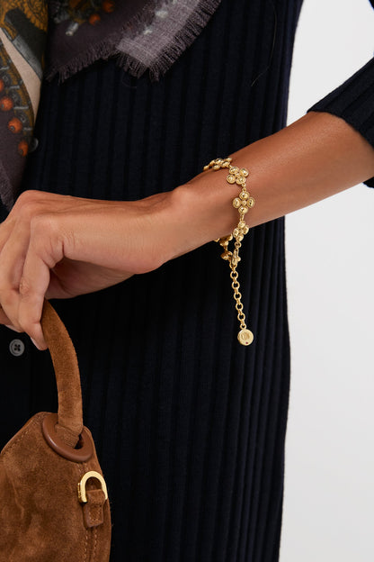 Berry Clover Linear Bracelet, 7"+2" - Gold