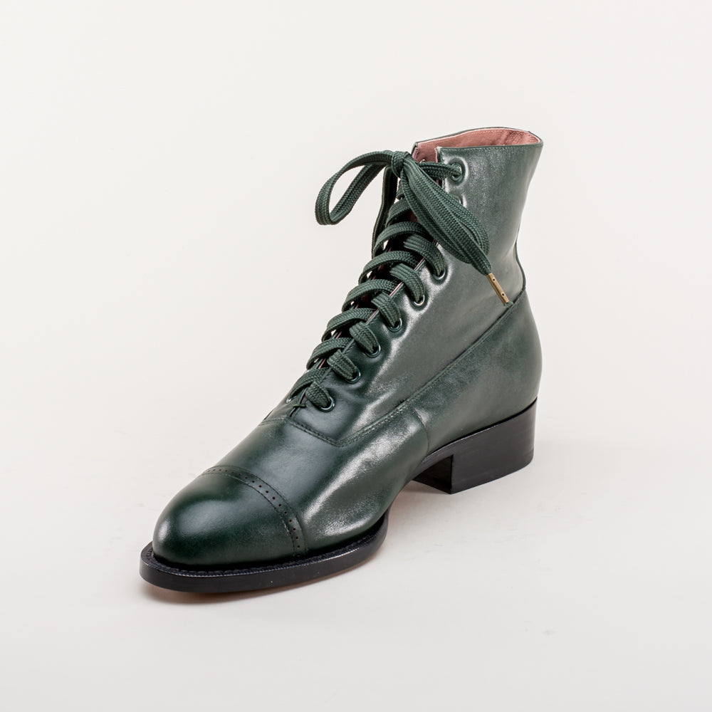 Rainey Vintage Lace-Up Boots (Green)