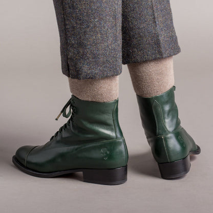 Rainey Vintage Lace-Up Boots (Green)