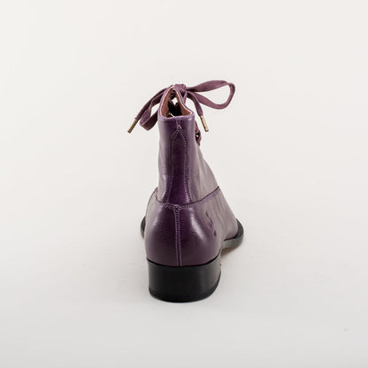 Rainey Vintage Lace-Up Boots (Purple)