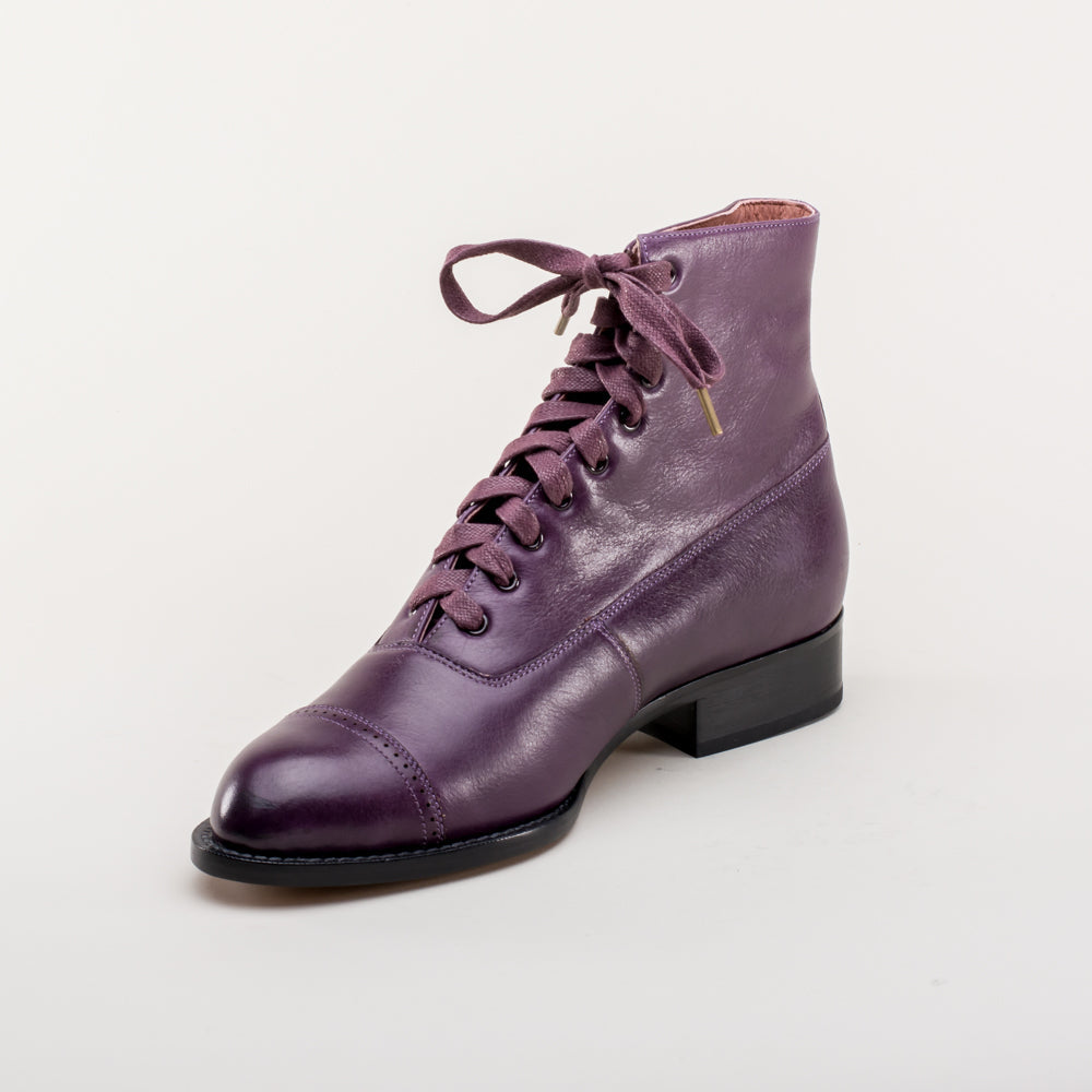Rainey Vintage Lace-Up Boots (Purple)