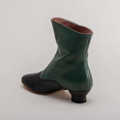 Renoir Victorian Button Boots (Green/Black)