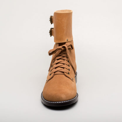 Rosie Vintage Double-Buckle Boots (Tan)