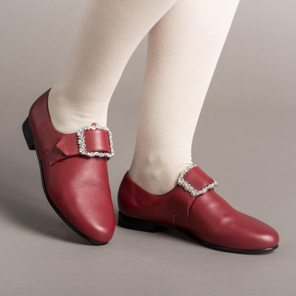 Schuyler 18th Century Shoes (Oxblood)