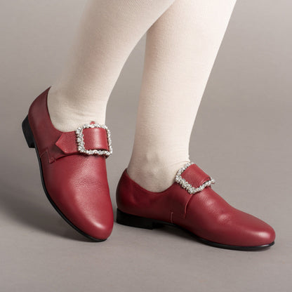 Schuyler 18th Century Shoes (Oxblood)