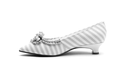 Josephine 18th Century Pumps (Taupe/White)
