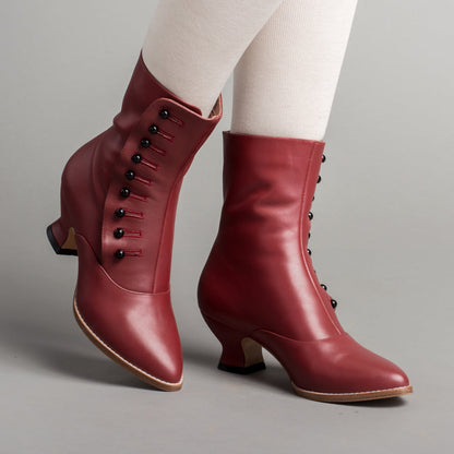 Tavistock Victorian Button Boots (Oxblood)