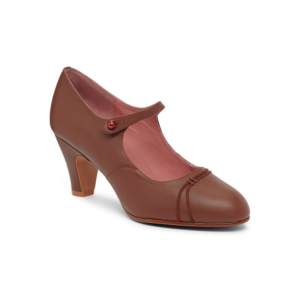 PRE-ORDER Vera 1920s Bar Shoes (Chestnut)