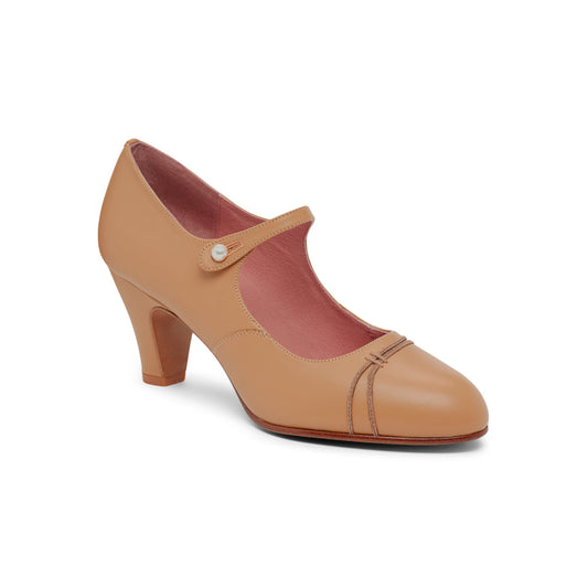 PRE-ORDER Vera 1920s Bar Shoes Wide (Honey)