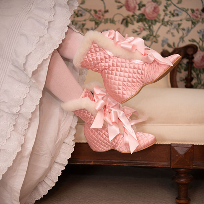 PRE-ORDER Victoria Carriage Boots (Pink/Ivory)