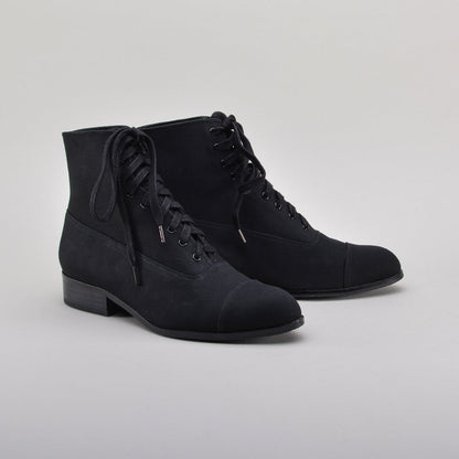 Watson Edwardian Lace-Up Boots (Black)