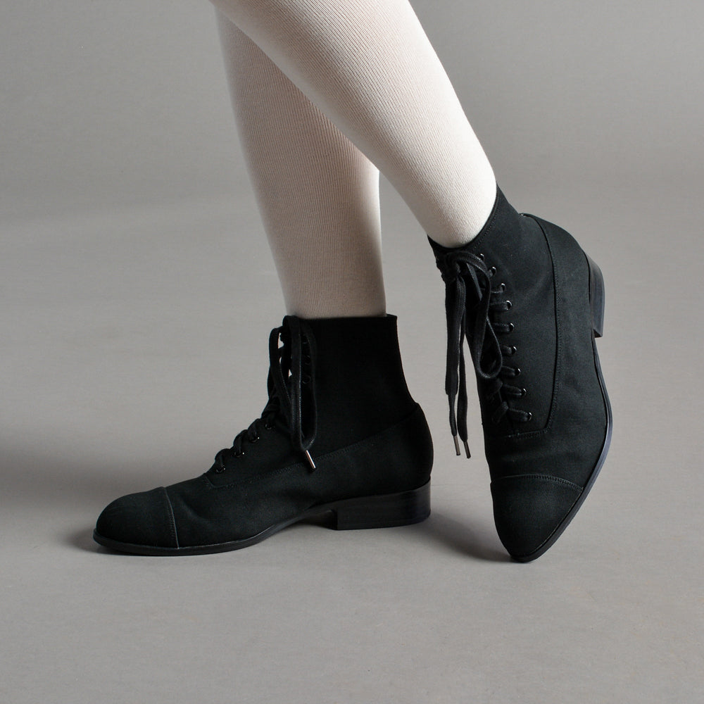 Watson Edwardian Lace-Up Boots (Black)