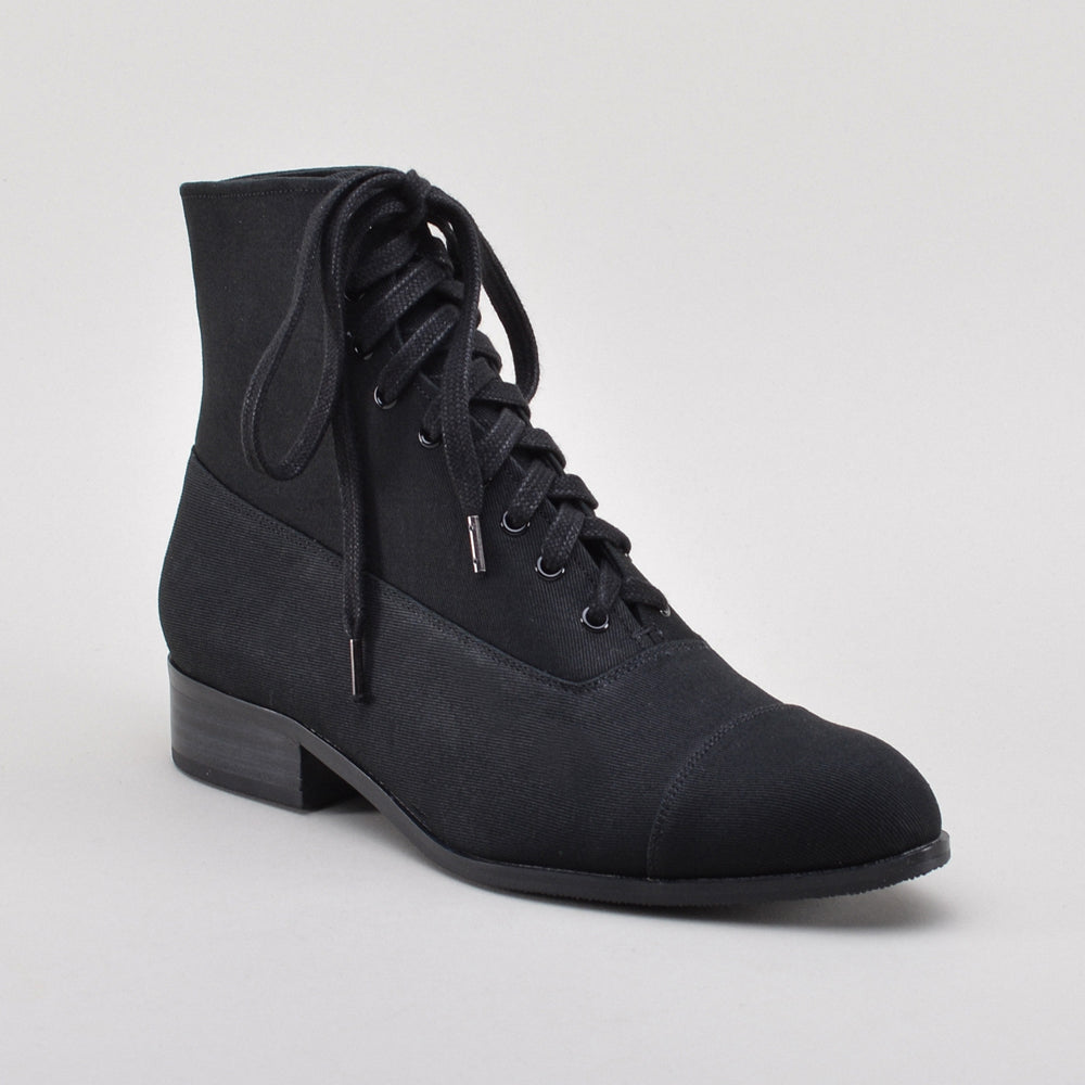 Watson Edwardian Lace-Up Boots (Black)