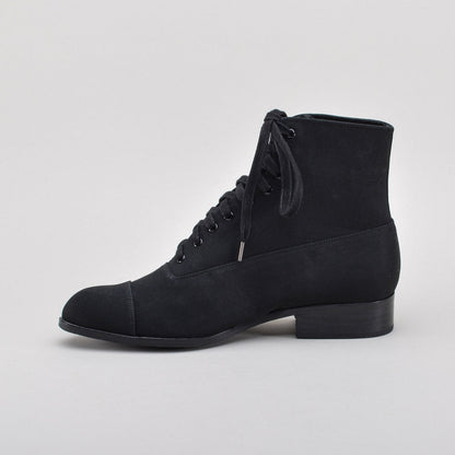 Watson Edwardian Lace-Up Boots (Black)
