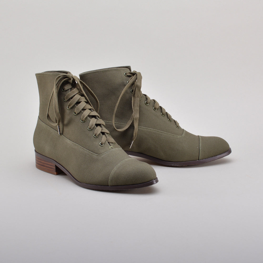Watson Edwardian Lace-Up Boots (Moss Green)