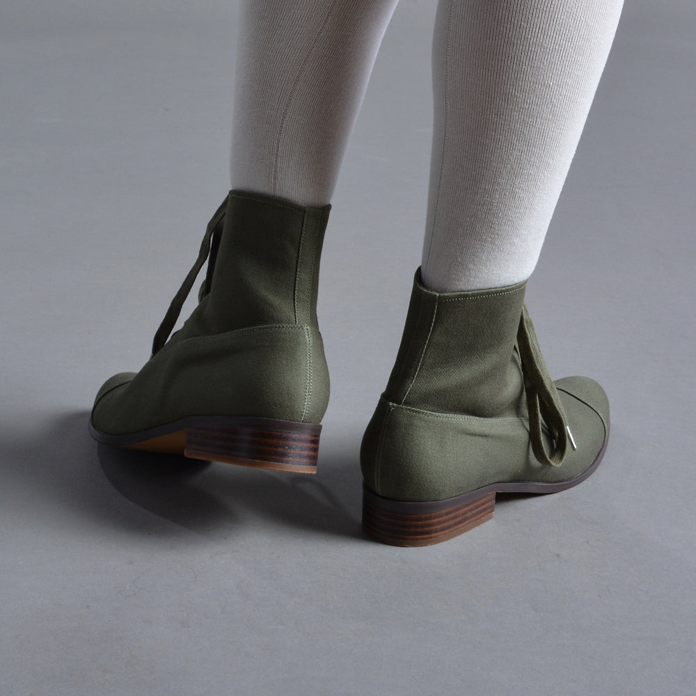 Watson Edwardian Lace-Up Boots (Moss Green)
